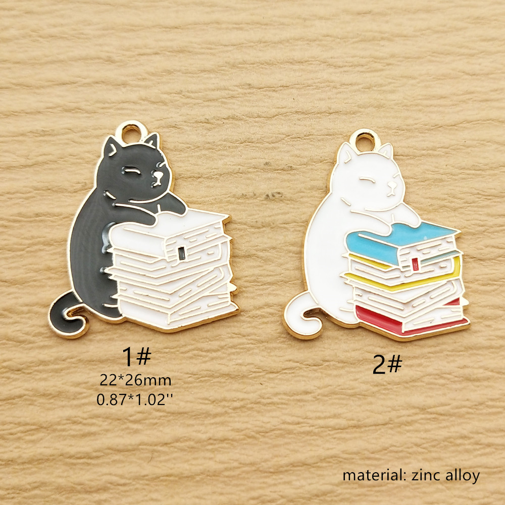 10pcs Book Cat Charm Jewelry A - огляд і ціна Jewelry Making Guide Book
