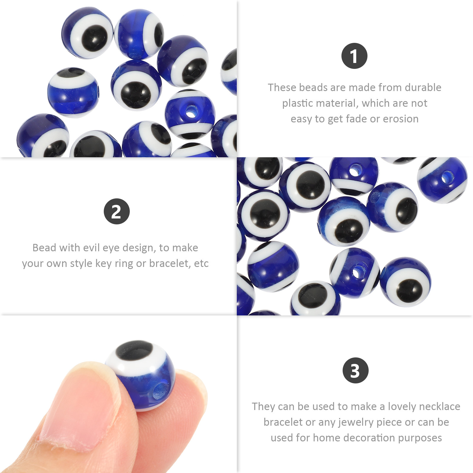 100Pcs Evil Eye Beads Plastic  - огляд і ціна Jewelry Making Ideas With Beads