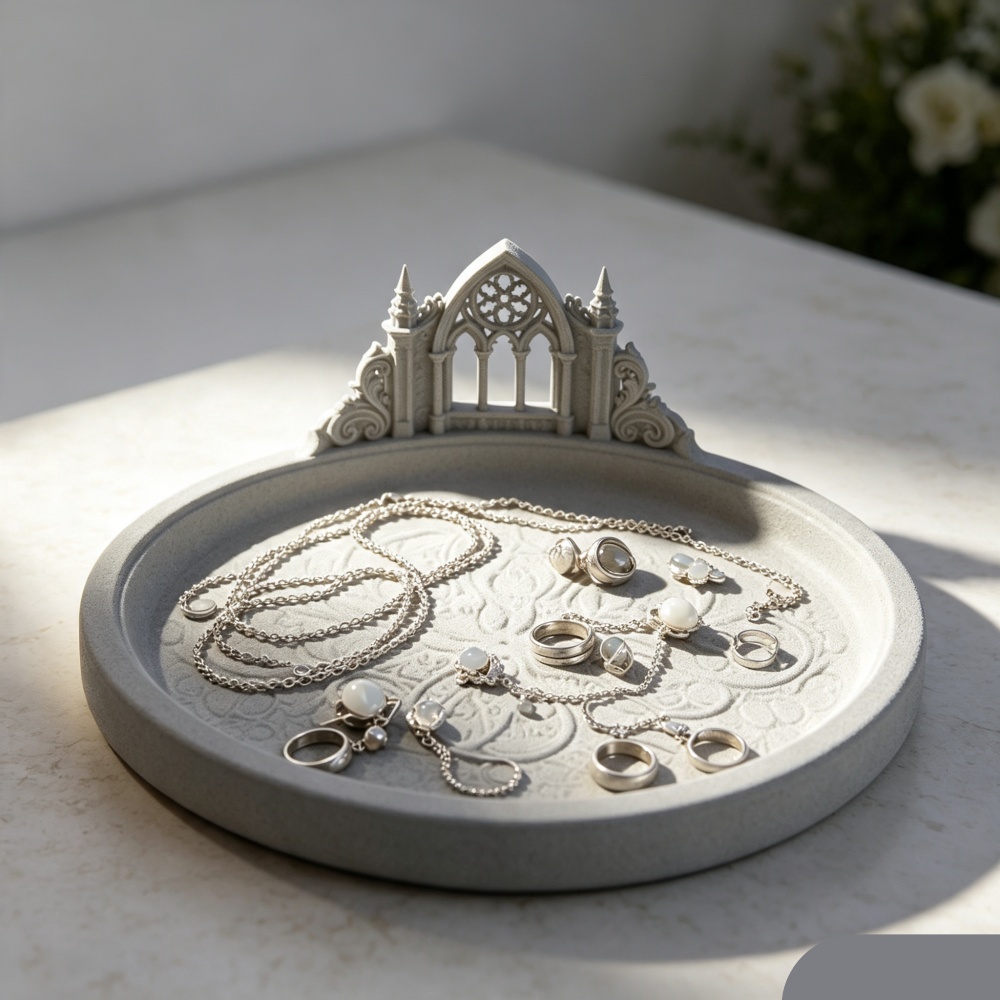 3D Printed White Gothic Cathed - огляд і ціна Jewelry Making Desk