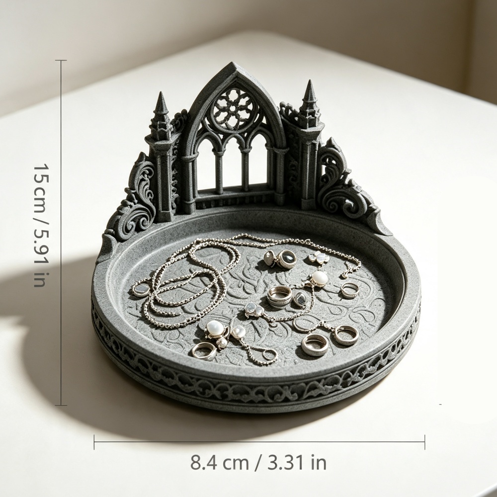 3D Printed White Gothic Cathed - огляд і ціна Jewelry Making Desk